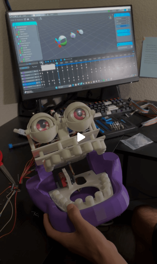 Bonnie animatronic in front of Bottango animation software
