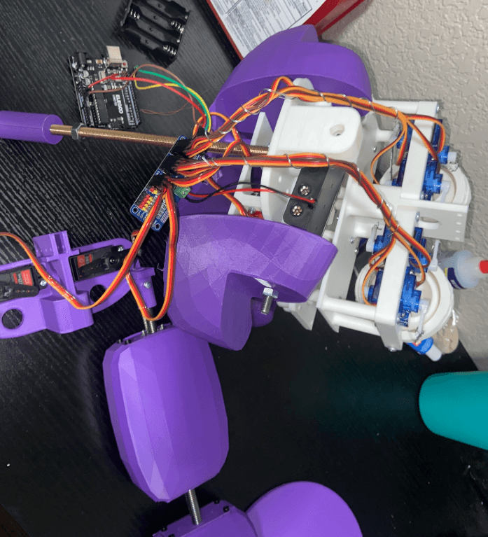 Internal wiring and servo layout of the Bonnie animatronic