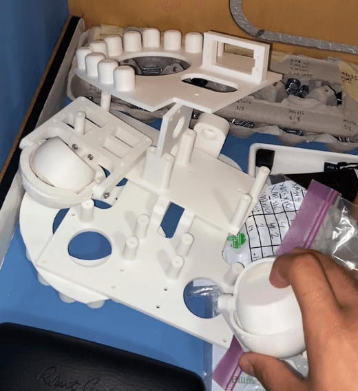 3D printed parts layout for the Bonnie animatronic