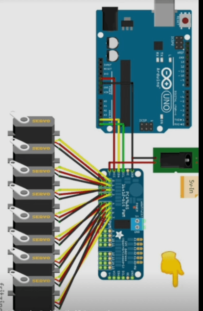 Arduino and servo driver wiring diagram
