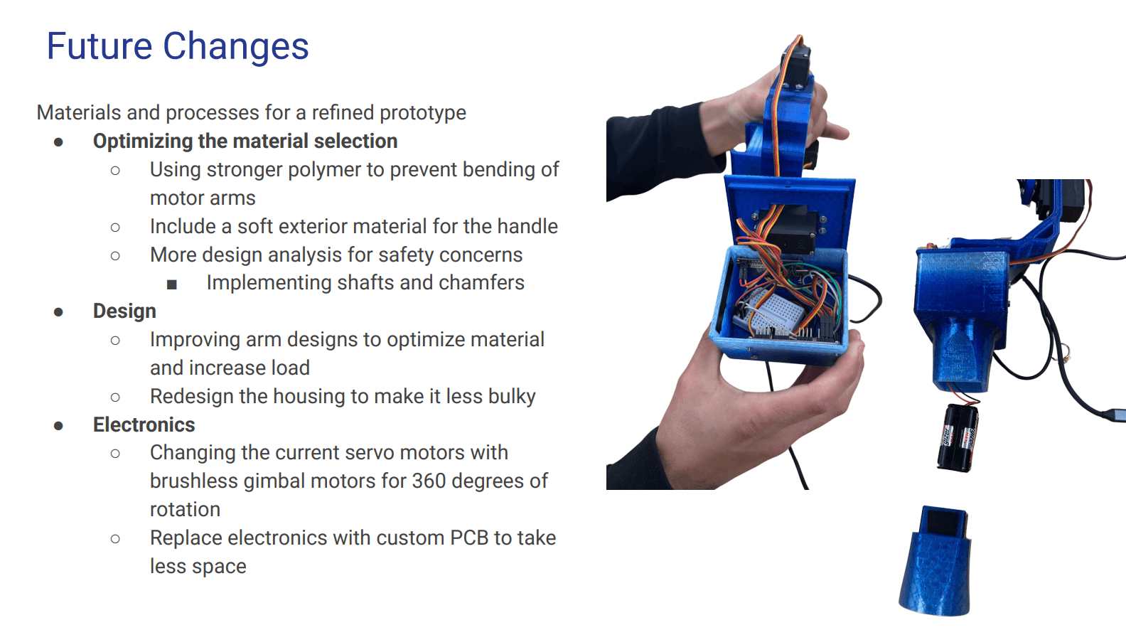 Future changes for phone gimbal prototype