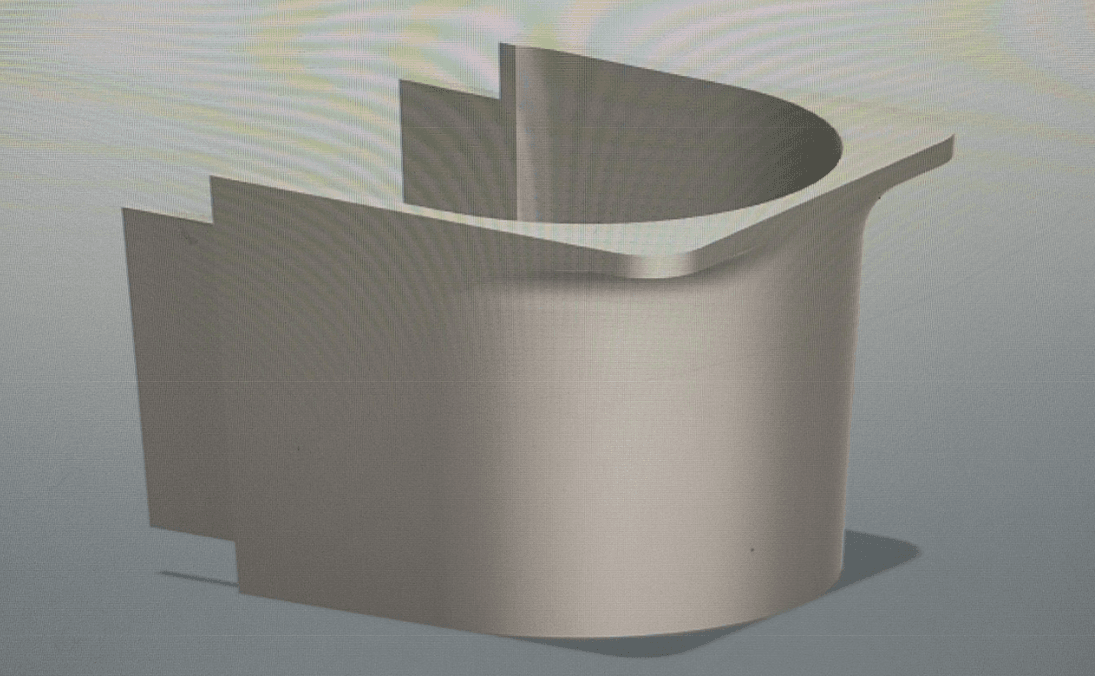 Early CAD model of the soda can holder geometry